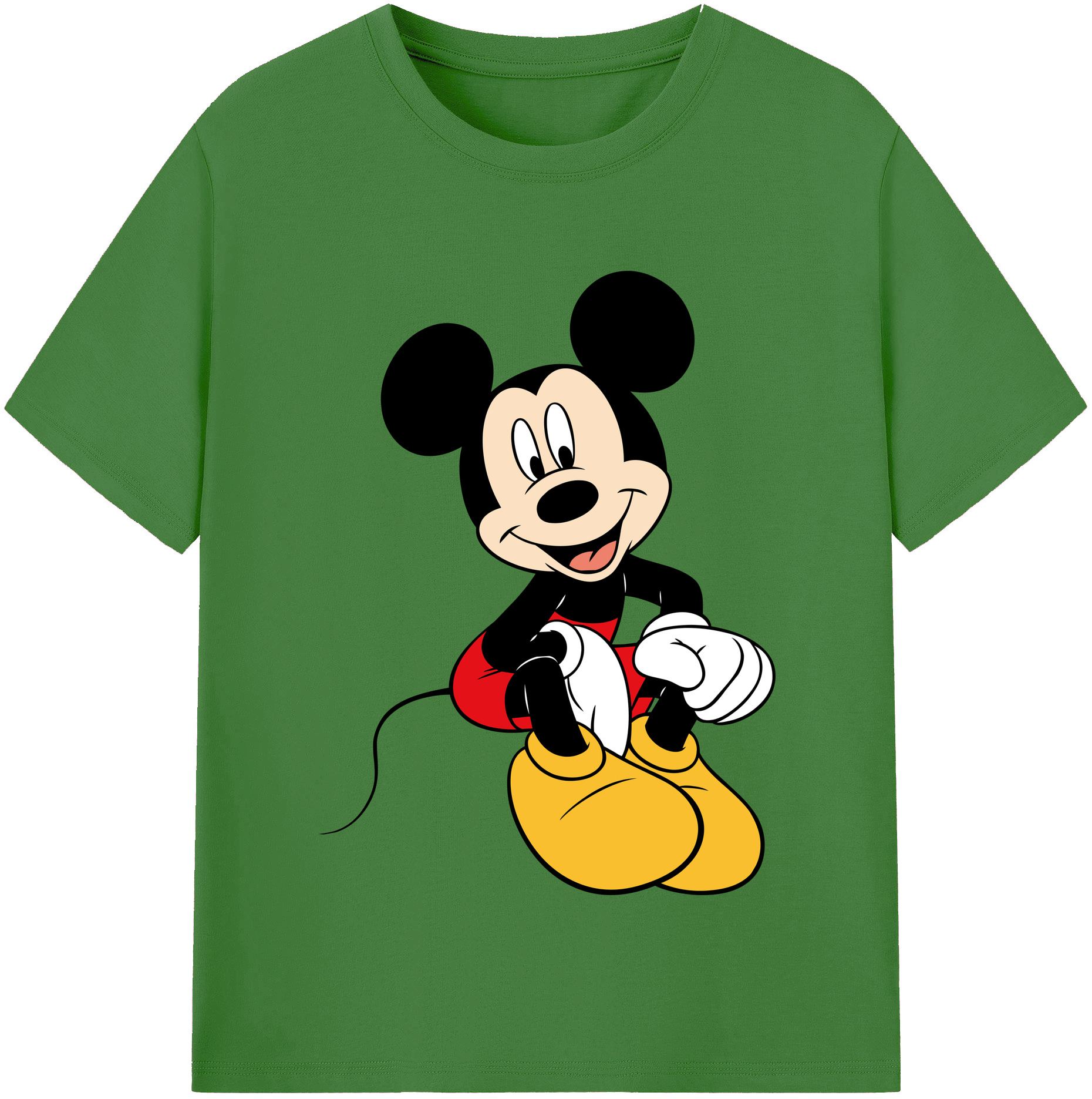 （画像用） ミッキーマウス Mickey Mouse レディースカジュアルプリントTシャツ（綿100％）
